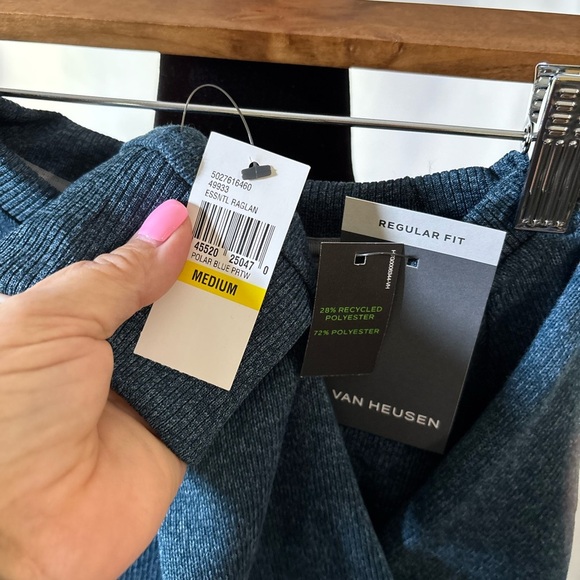 Van Heusen Teal Knit Sweater NWT‎ Size Medium - Picture 4 of 6